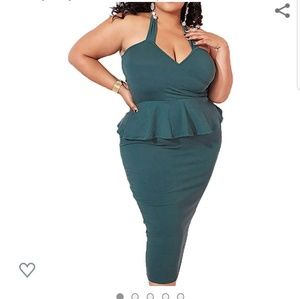 New Rebdolls cocktail peplum halter dress